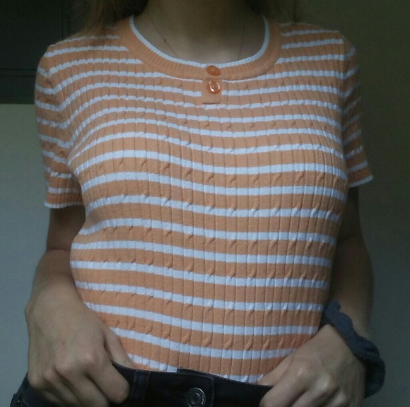 orange & white stripe top - Picture 4 of 4